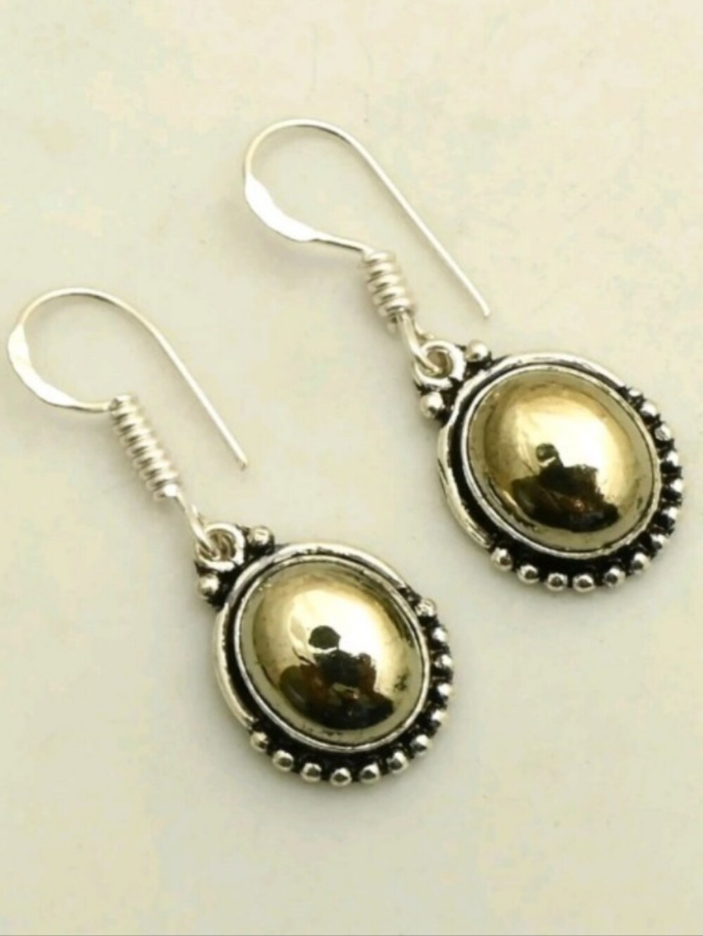 Apache Gold Pyrite Gemstone Jewelry 925 Sterling Silver Handmade Dangle Earrings